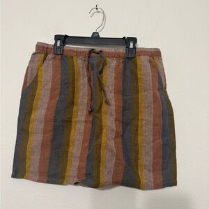 Garnet Hill Linen Pull-on Skirt NWT